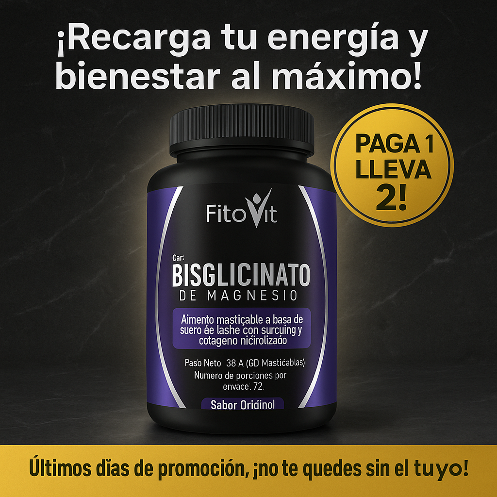 Bisglicinato de Magnesio – Fórmula Natural pague 1 lleve 2