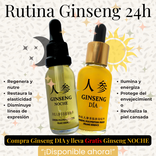 GINSENG Sérum Antienvejecimiento 2×1: Tu Ritual Día + Noche para una Piel Radiante