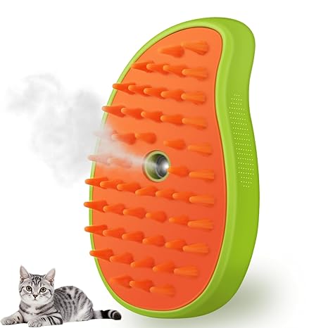 Cepillo de vapor para mascotas, cepillo de agua 3 en 1,  peine de eliminación de pelo.