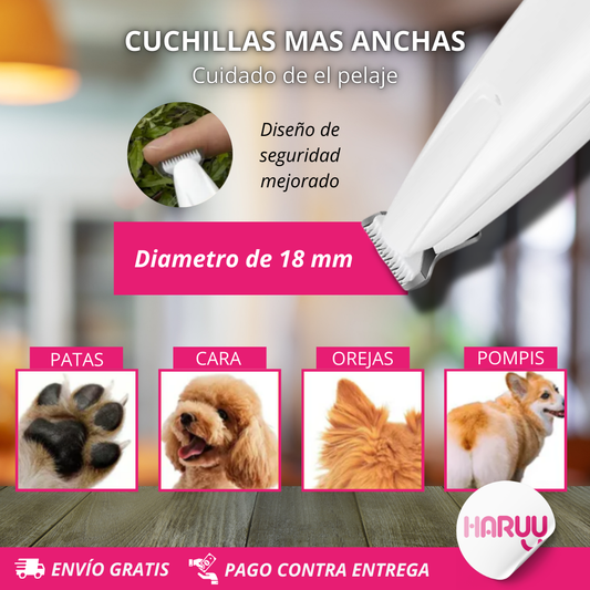 Maquina de pelo para mascotas con luz LED